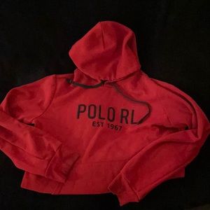 Red. Ralph Lauren hoodie. Good condition